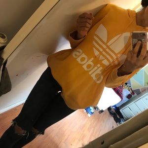 Super cute and comfy Adidas yellow boxy hoodie